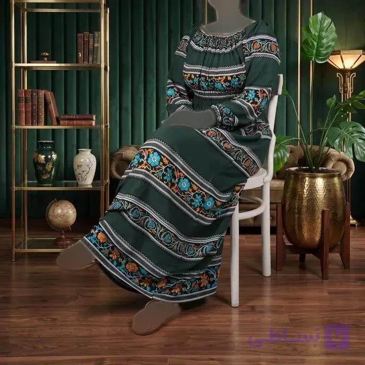 پیراهن ساحلی زنانه نخی آشا فری سایز زیر سینه کشدار قد 135