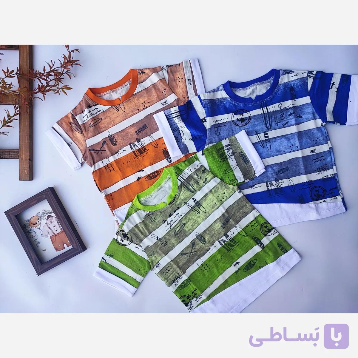 تیشرت بچگانه هاوایی جنس پنبه لاکرا در سه سایز و سه رنگ