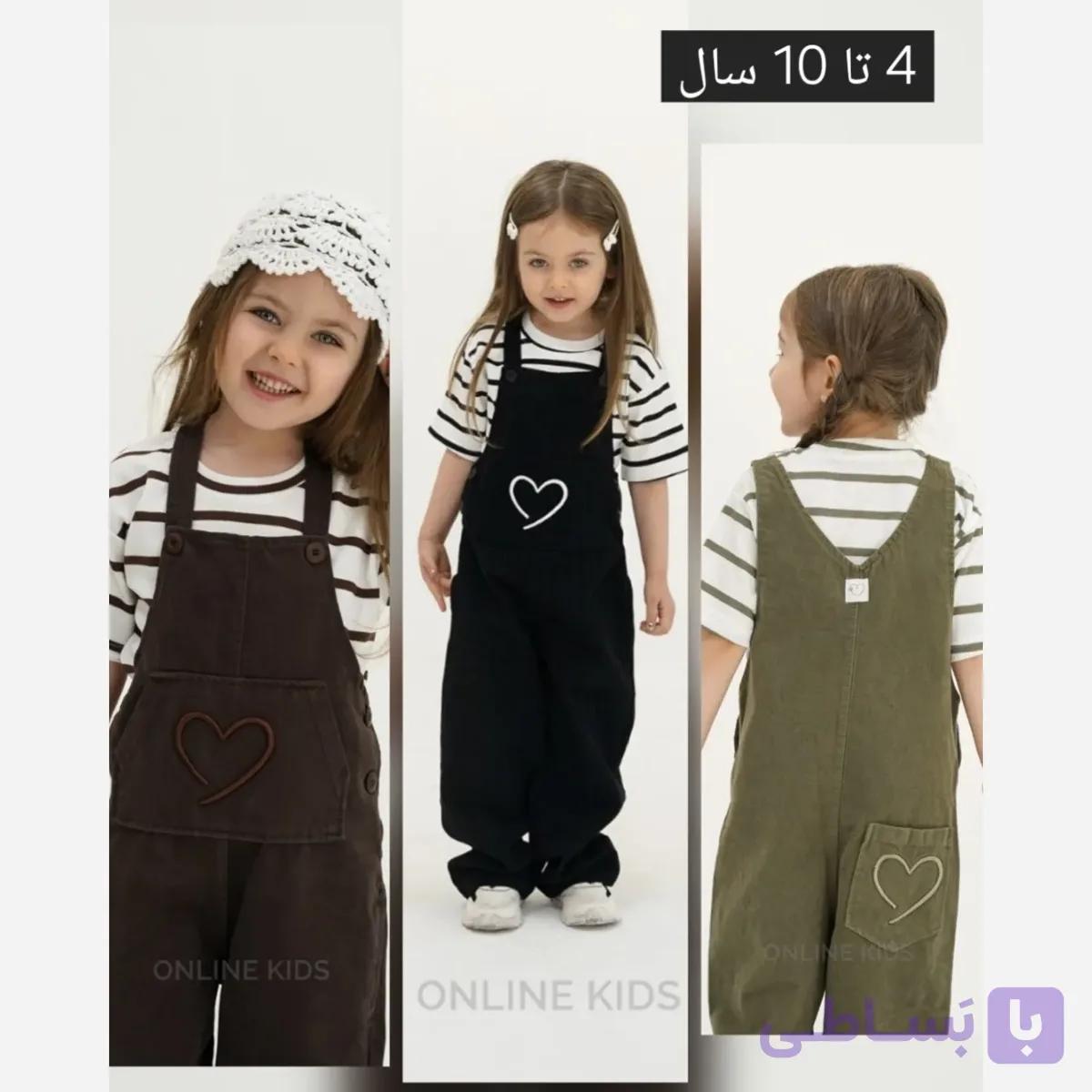ست تیشرت و بیلر کتان بچگانه مناسب 5 تا 10 سال در 3 رنگ