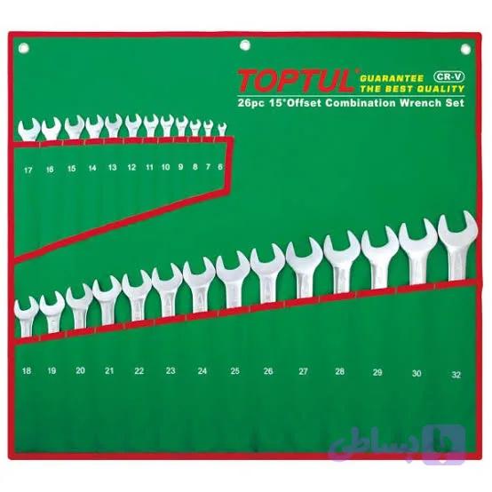 آچار های سری یکسر تخت یکسر رینگ 26 عددی 6-32 تاپ تول TOPTUL - GAAA2604