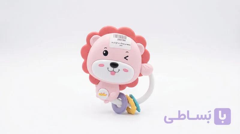 اسباب بازی جغجغه نوزاد مدل شیر موزیکال چراغ دار قرمز — تصویر 1