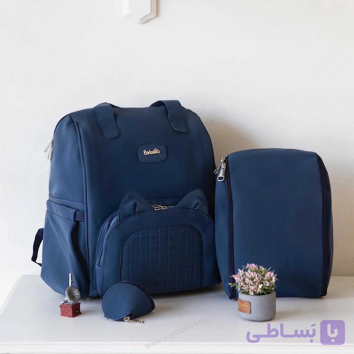 کوله پشتی لوازم نوزادی مدل نانسی سورمه‌ای — تصویر 1