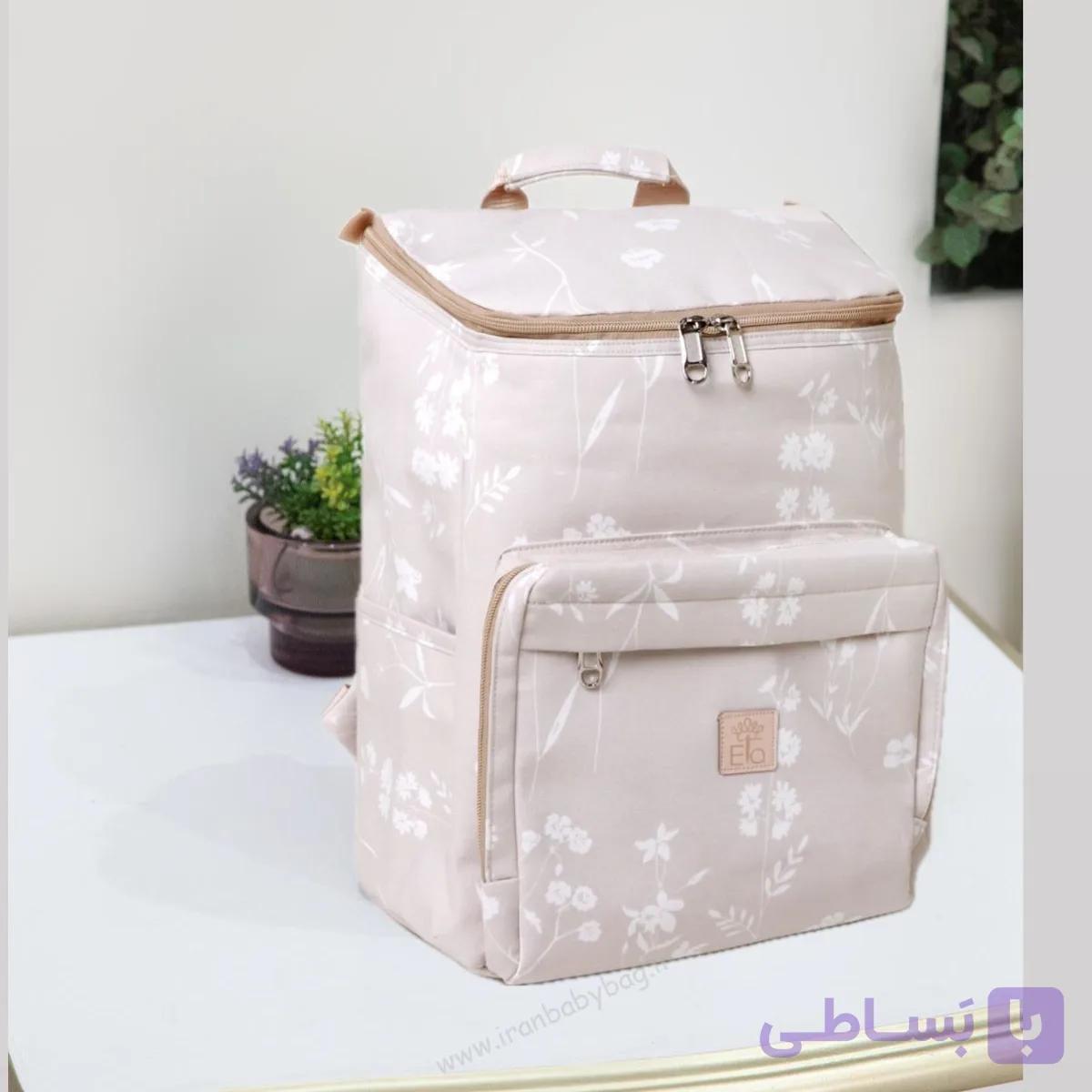 کوله نوزادی نیکا گلدار کرم — تصویر 1