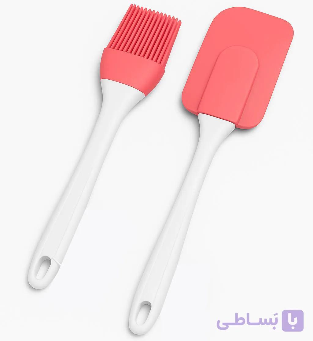 ست لیسک و برس سیلیکونی دسته‌دار | مقاوم در برابر حرارت | مناسب شیرینی‌پزی و آشپزی — تصویر 1
