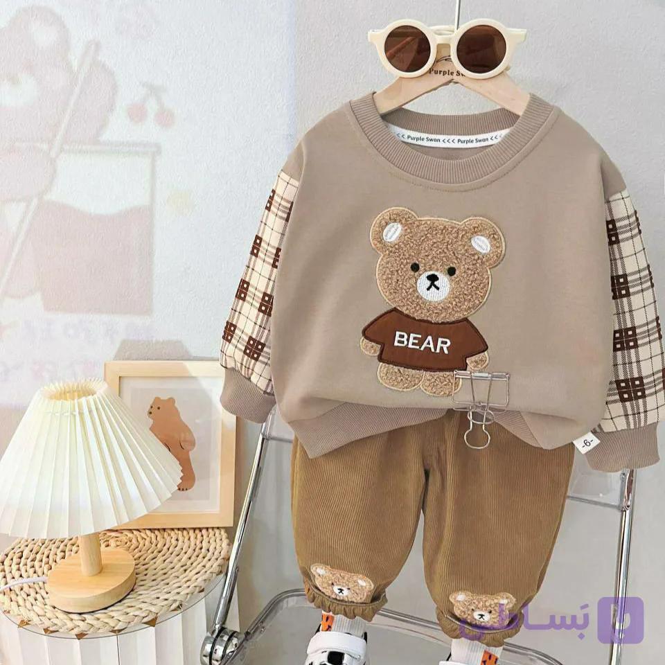 ست  بلوز و شلوار تدی بچگانه وارداتی سایز2 تا 4 سال