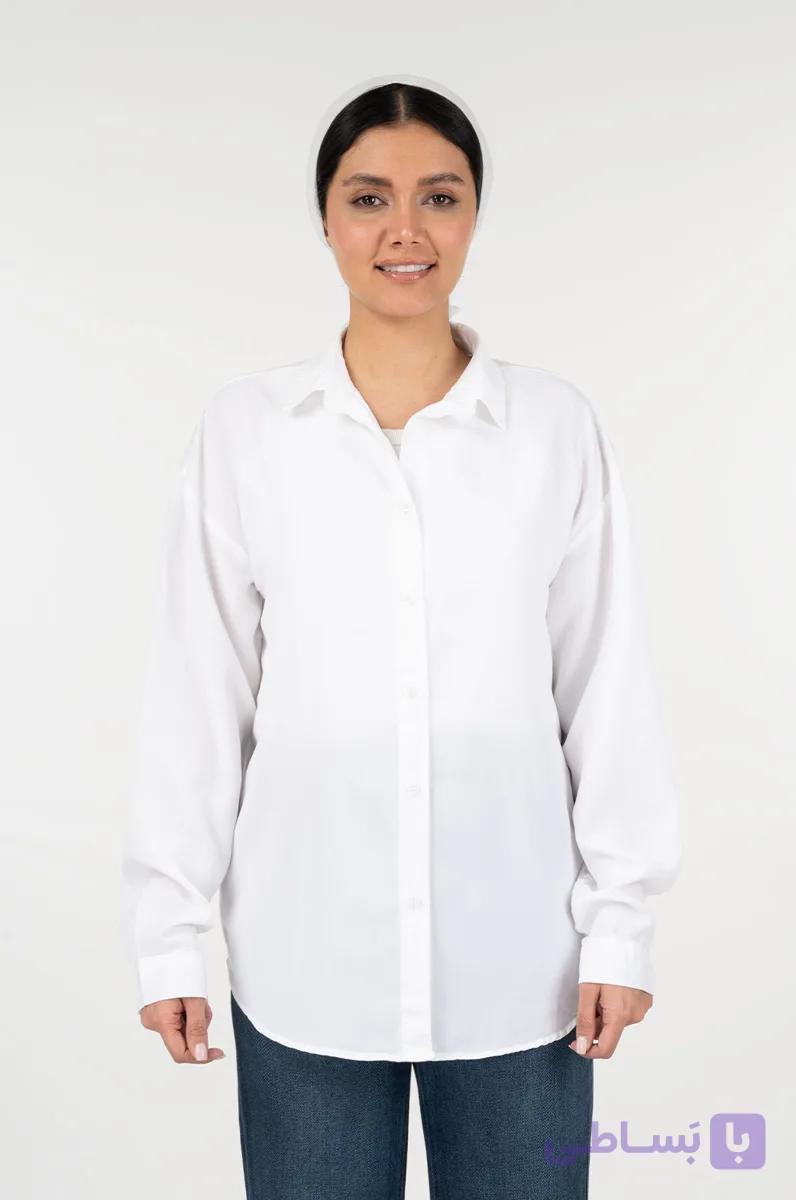 شومیز سیلک سفید زنانه