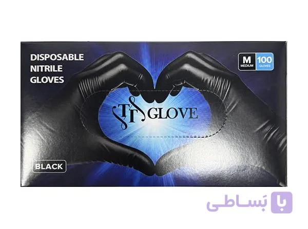دستکش نیتریل مشکی TT glove (اینتکو) — تصویر 1
