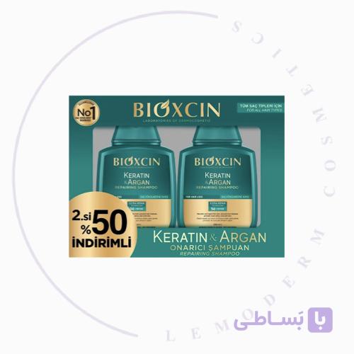 شامپو ترمیم کننده حاوی کراتین و آرگان حجم ۳۰۰ میل پک 2 عددی (اصلی کردستان)