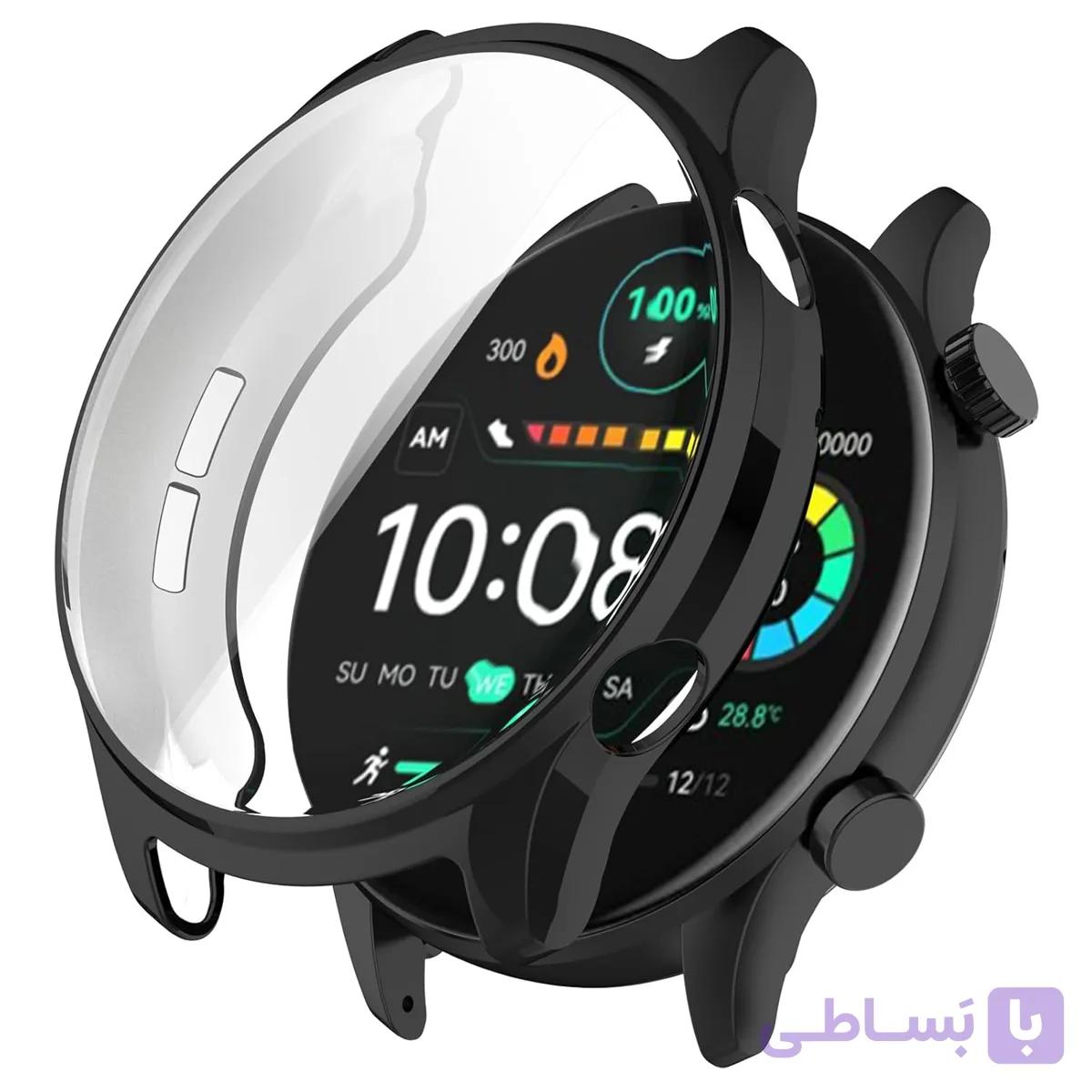 کاور محافظ بدنه گلس دار (PC) مناسب ساعت هوشمند Xiaomi Haylou RS4 / RS4 Plus / LS11 فقط رنگ مشکی
