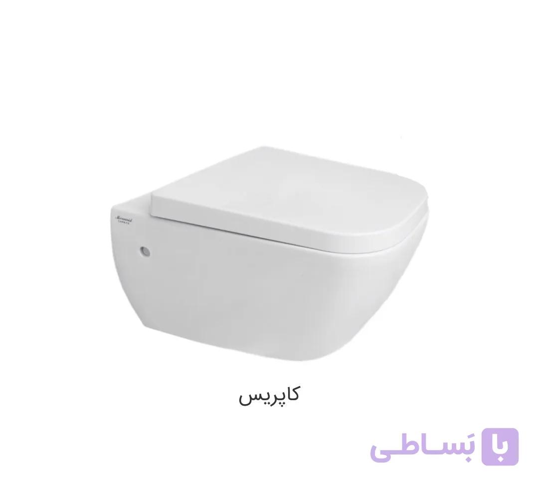 توالت فرنگی والهنگ ( دیواری ) مروارید مدل کاپریس ۵۴ درجه یک A