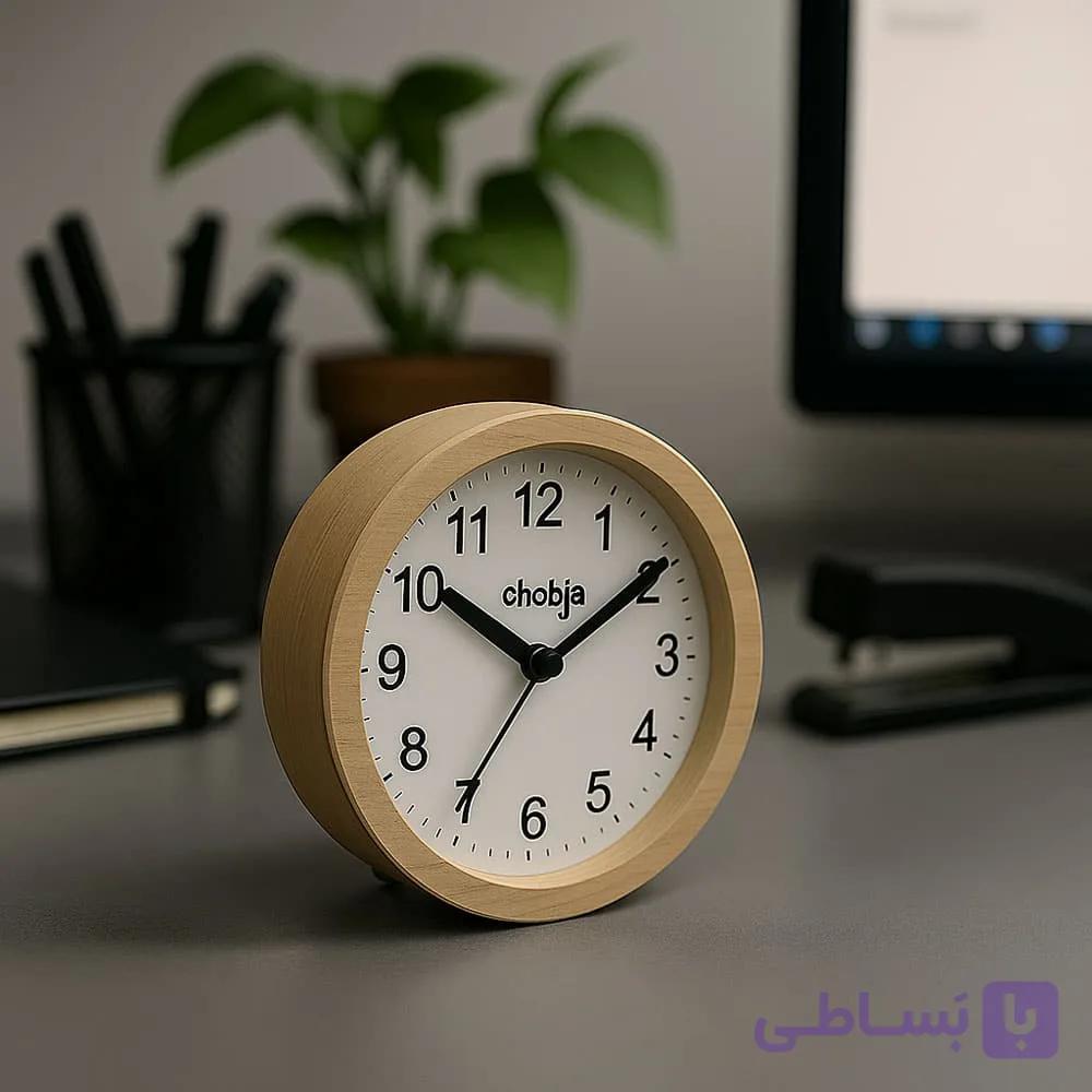 ساعت رومیزی چوبی کلاسیک — تصویر 1