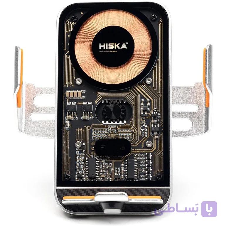 پایه نگهدارنده و شارژر بی سیم هیسکا مدل HK-2351W ظرفیت ۱۵ وات — تصویر 1