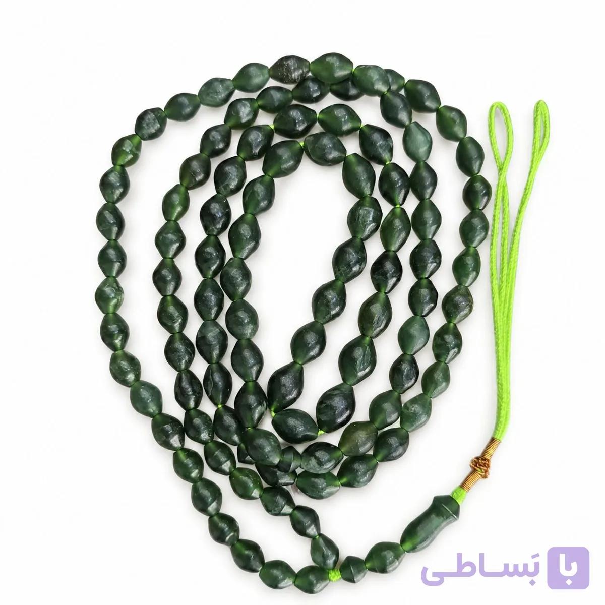 تسبیح شاه مقصود اصل 100 دانه سبزروشن کد 02