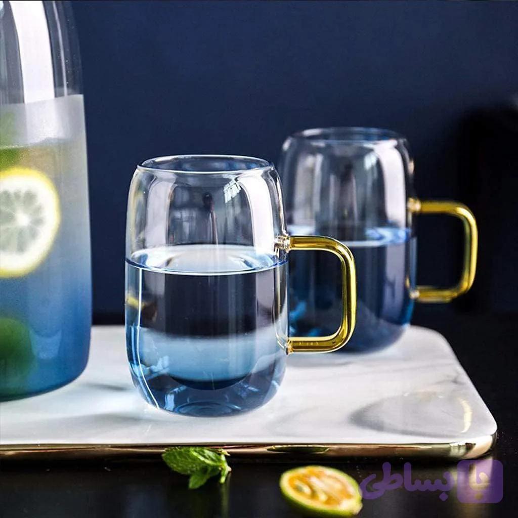 لیوان جفتی آبی