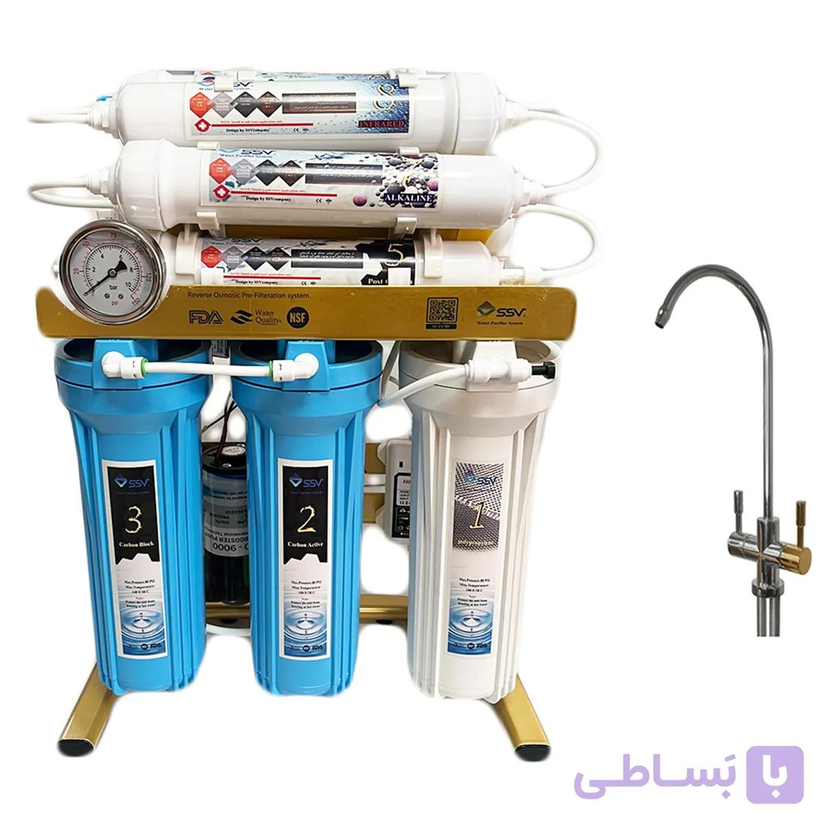 دستگاه تصفیه کننده آب اس اس وی مدل GoldenBlue 2W X1050 به همراه شیر تصفیه آب — تصویر 1