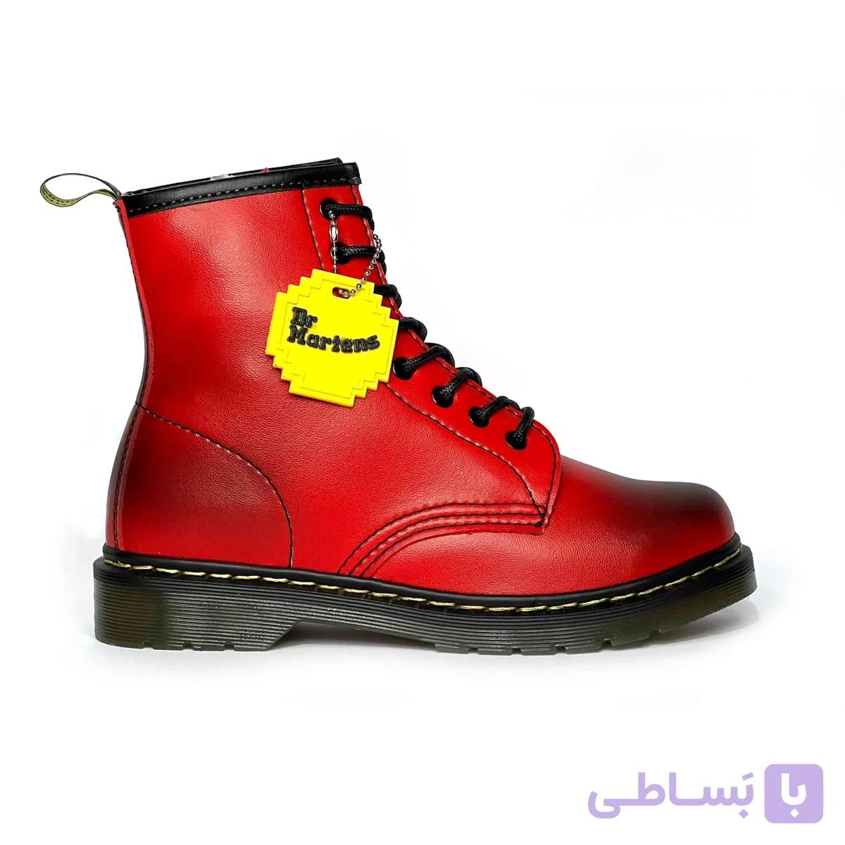 نیم بوت دکتر مارتنز قرمز پولیشی — تصویر 1
