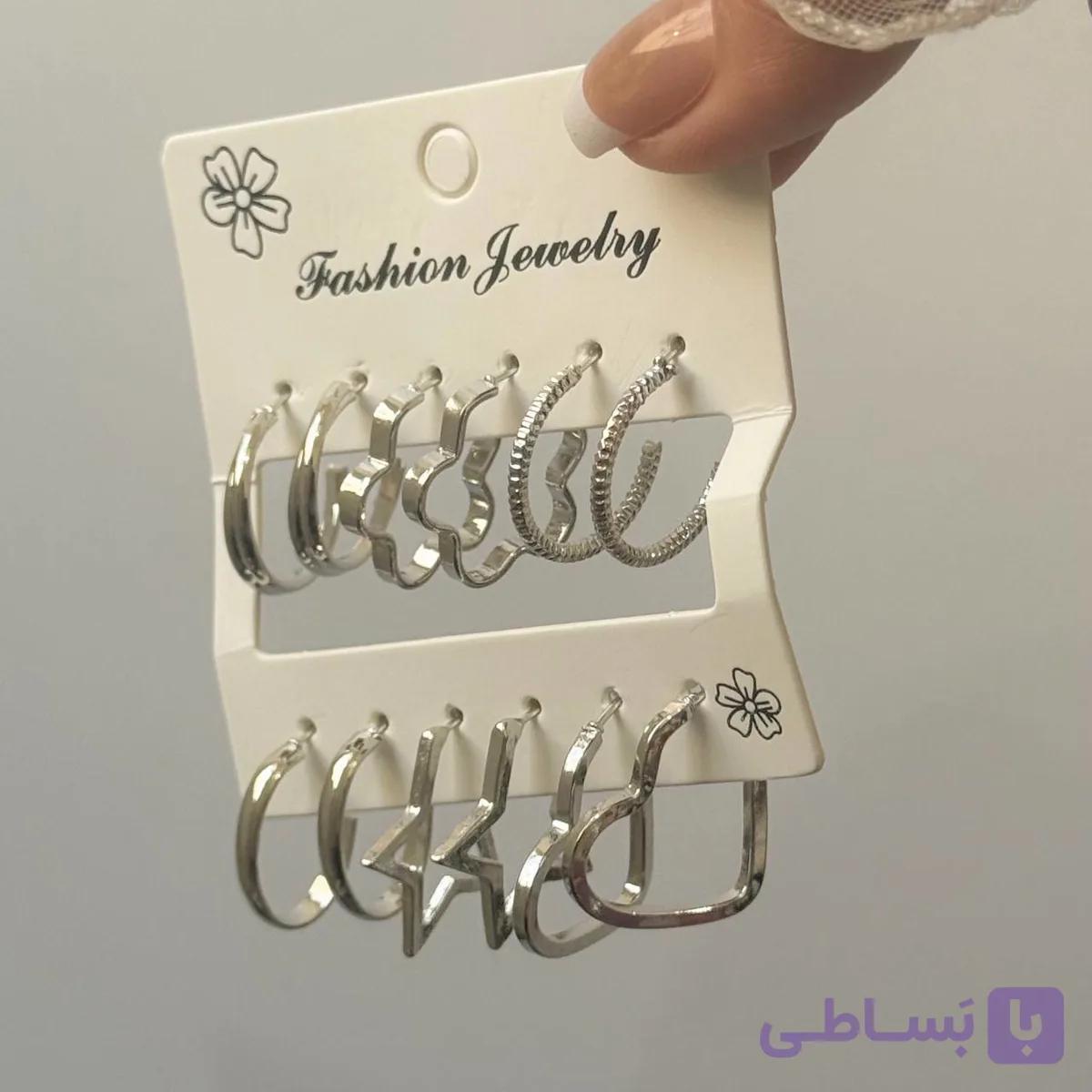 پک گوشواره نقره ایی