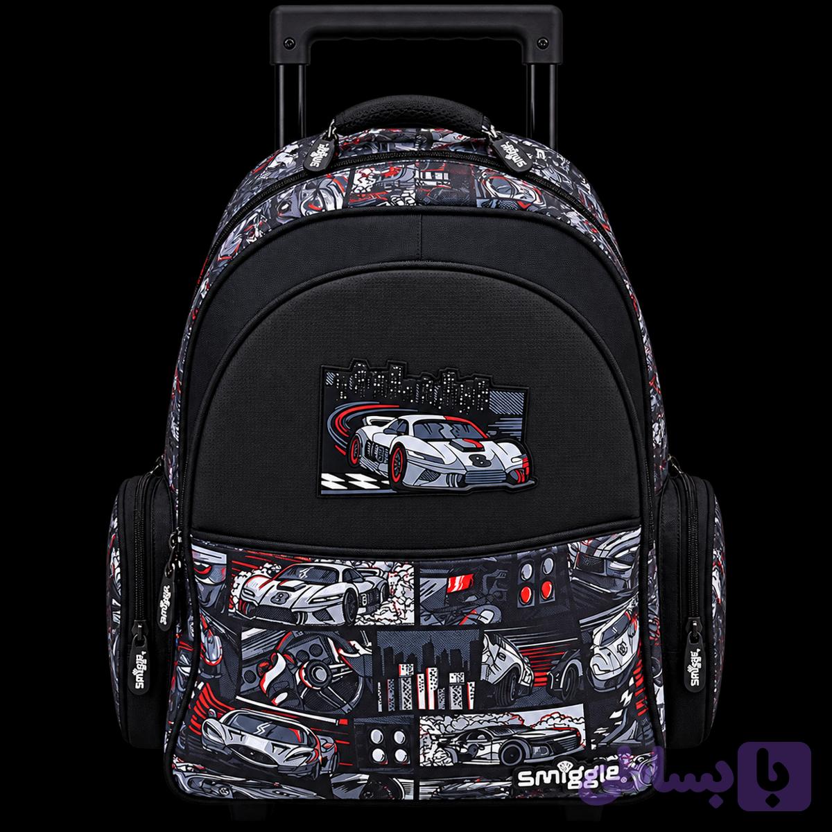 کوله پشتی چرخ‌دار اسمیگل Smiggle طرح ماشین مسابقه | Racing Car — تصویر 1