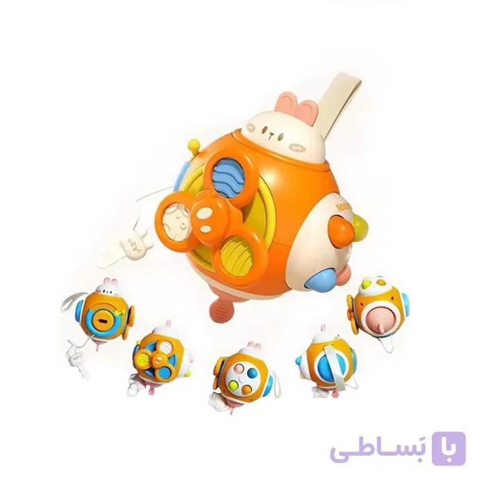 اسباب بازی مونته‌سوری ۶ کاره نوزاد طرح خرگوش — تصویر 1