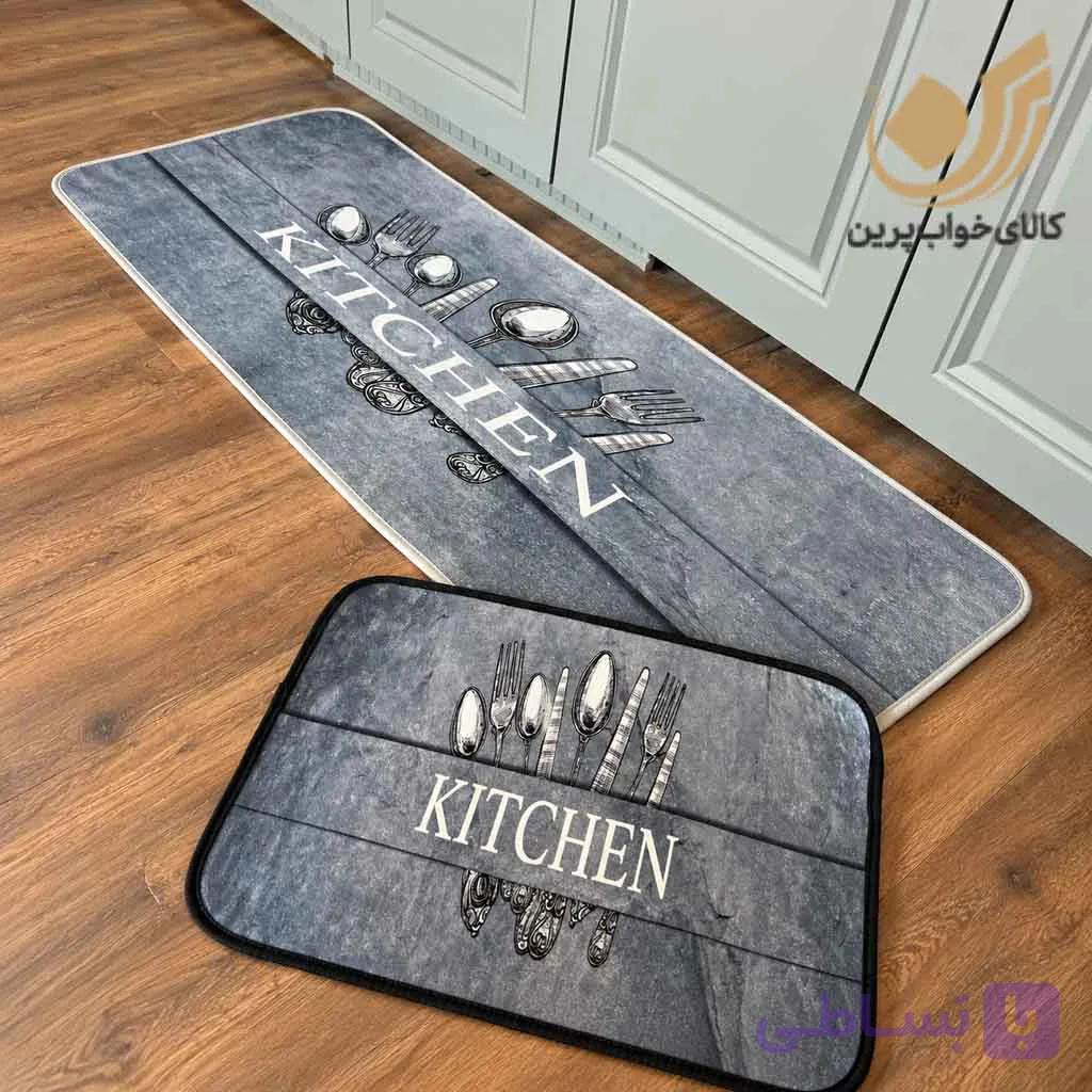 ست زیرسینکی و نمگیر 2 تکه برند هومیتو طرح KITCHEN قاشق و چنگال — تصویر 1