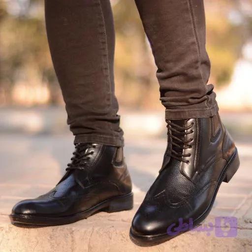 نیم بوت چرم کلاسیک مردانه