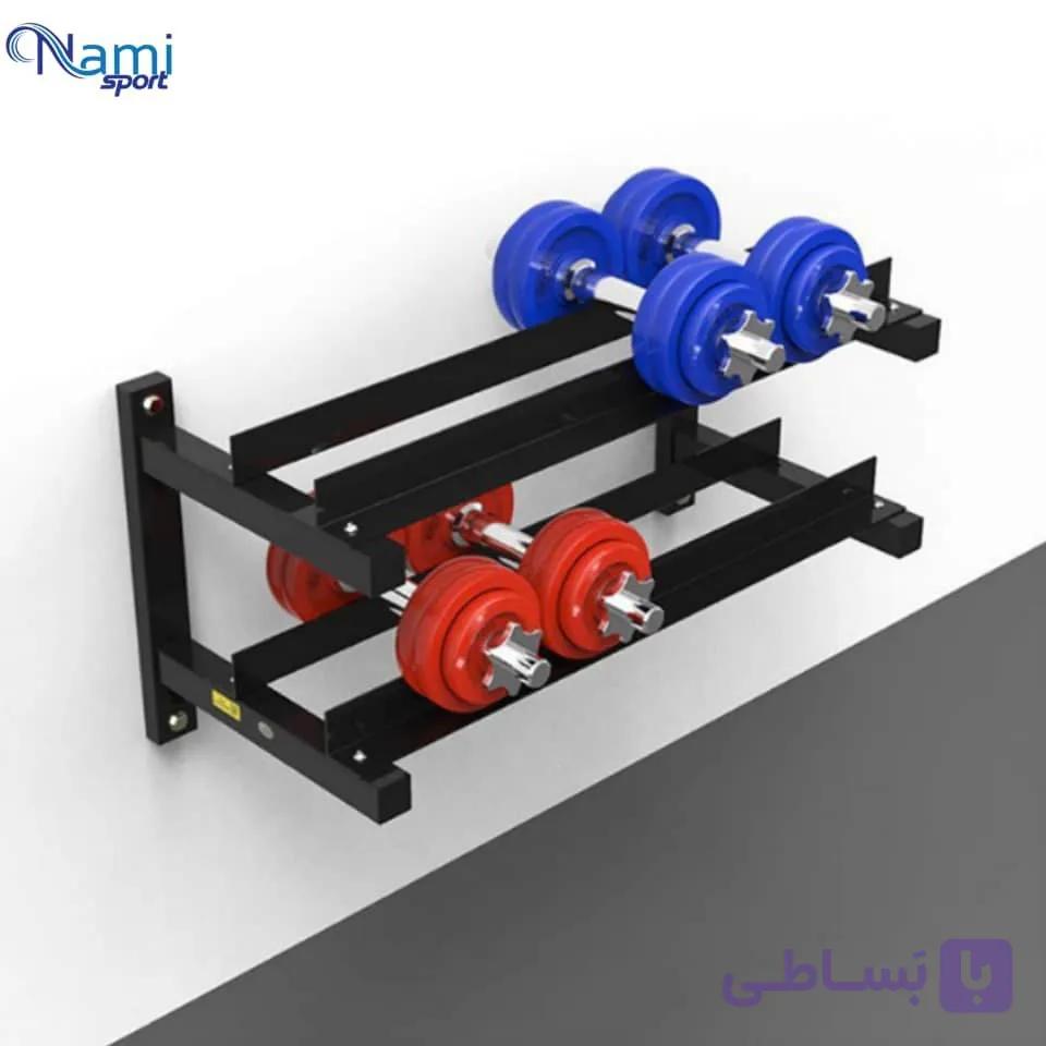 رک دمبل دیواری خانگی 2 طبقه Home wall کد kv1233 — تصویر 1