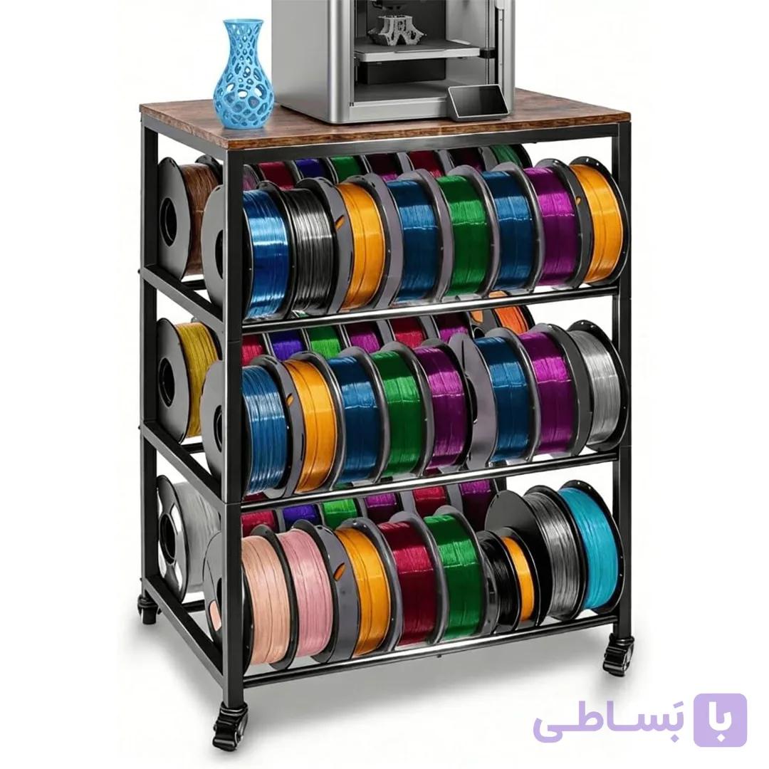 استند پرینتر سه بعدی 4 طبقه برای نگهداری فیلامنت، میز چرخدار پرینتر سه بعدی — تصویر 1