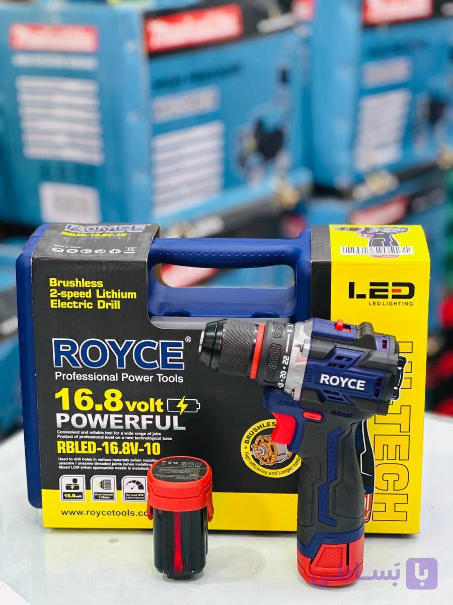 دریل شارژی رویس مدل RBLED-16.8V-10 ظرفیت ۱۶.۸ ولت — تصویر 1
