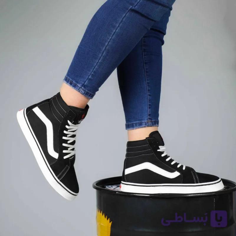 کفش کتونی ونس ساقدار off the wall سفید مشکی