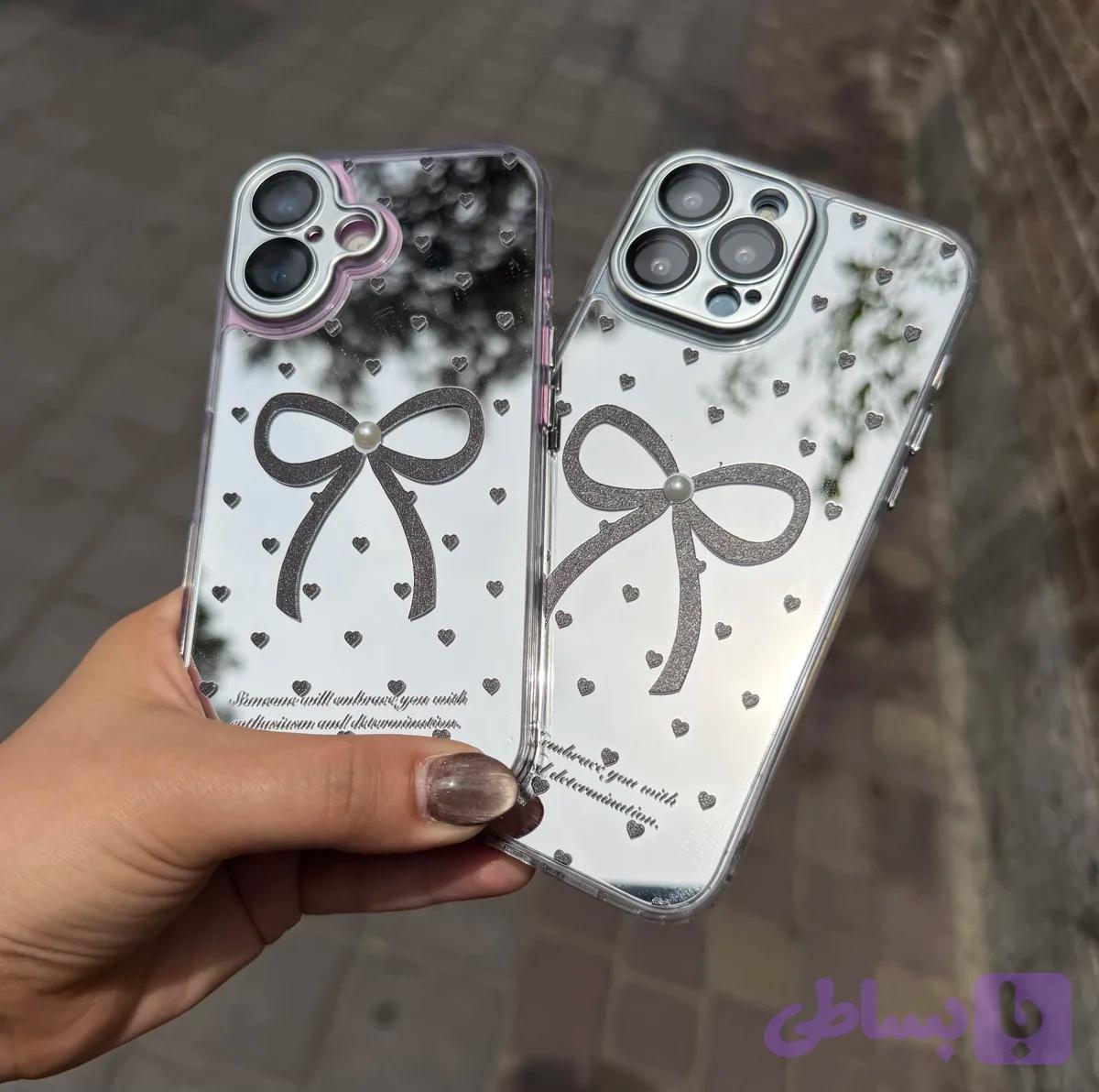 قاب ribbon heart ایینه ای