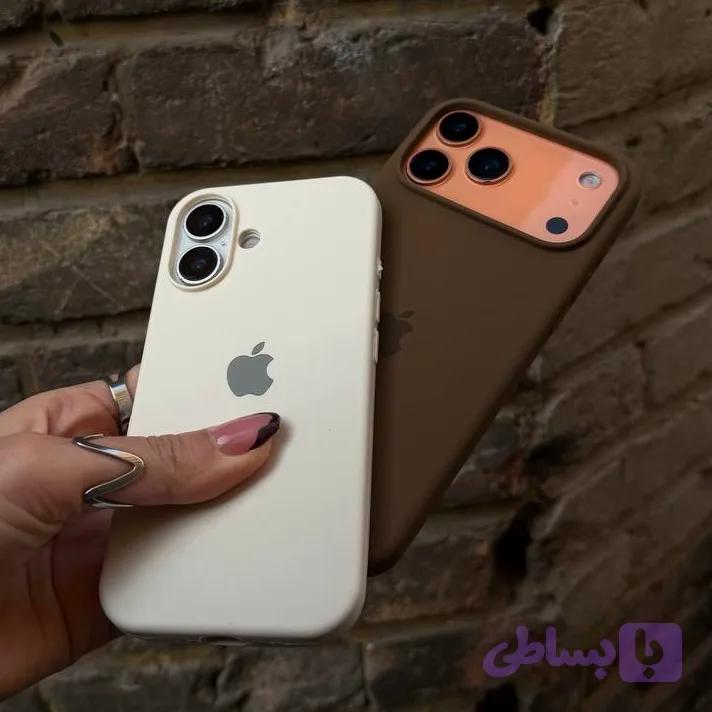 قاب سیلیکونی قهوه ای و کرم