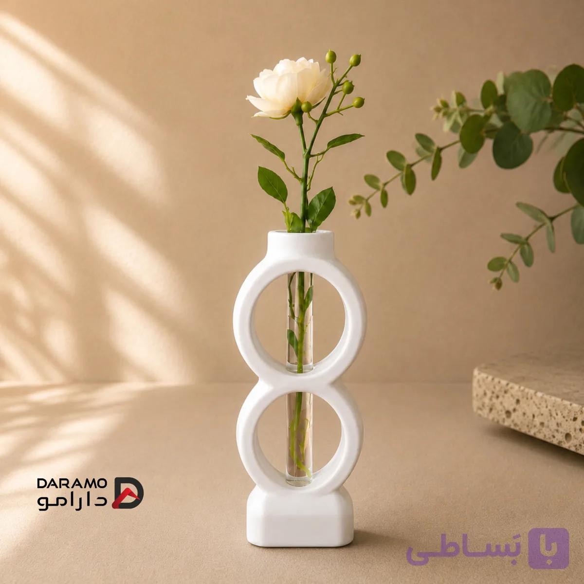 گلدان دکوراتیو دو حلقه — تصویر 1