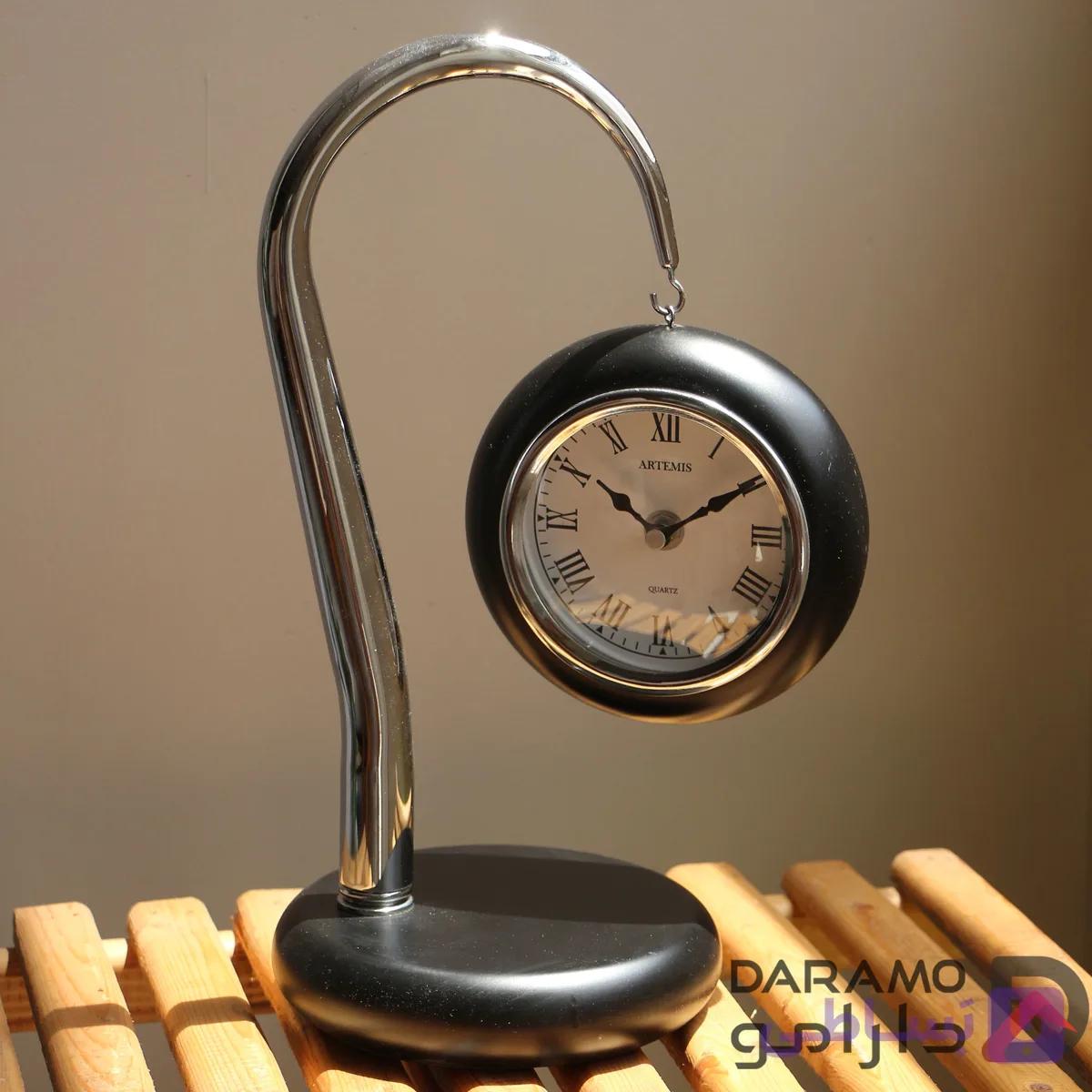 ساعت رومیزی آرتمیس مدل 1010 مشکی نقره‌ای — تصویر 1