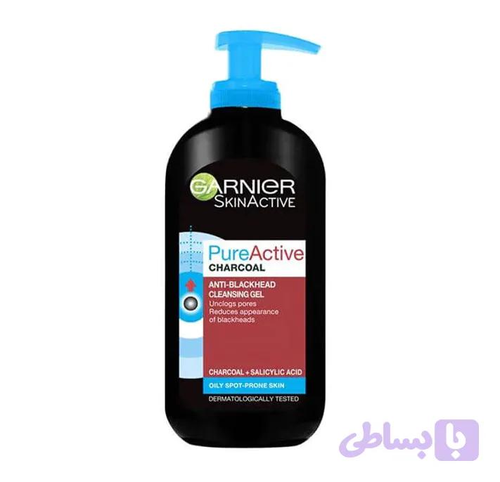 ژل شستشوی صورت زغالی گارنیر Garnier مدل Pure Active حجم 200 میلی لیتر - هلیا