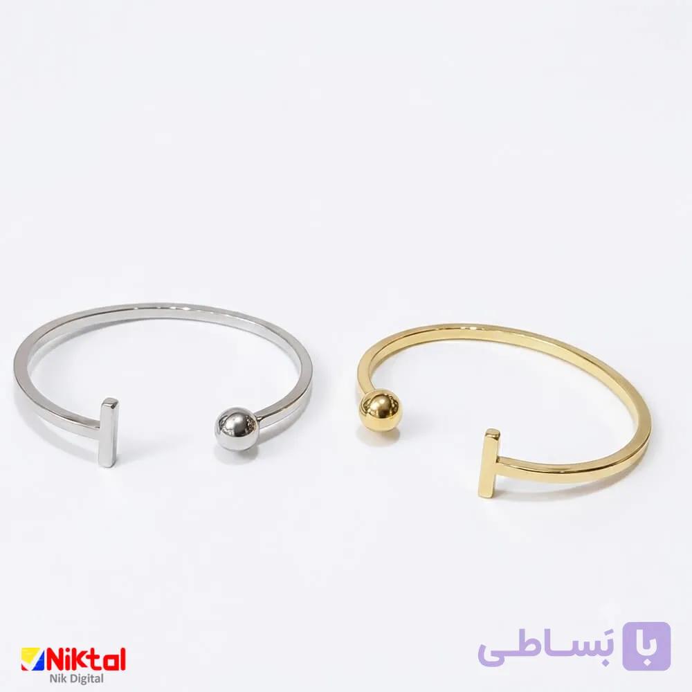 دستبند استیل B10-1 فنری ضد حساسیت | قابل تنظیم برای هر مچ در رنگ طلایی و نقره‌ای — تصویر 1