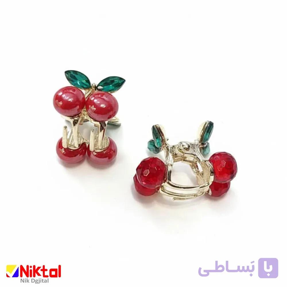 گیره روسری و گیره مو | با طرح گیلاس و جنس استیل — تصویر 1
