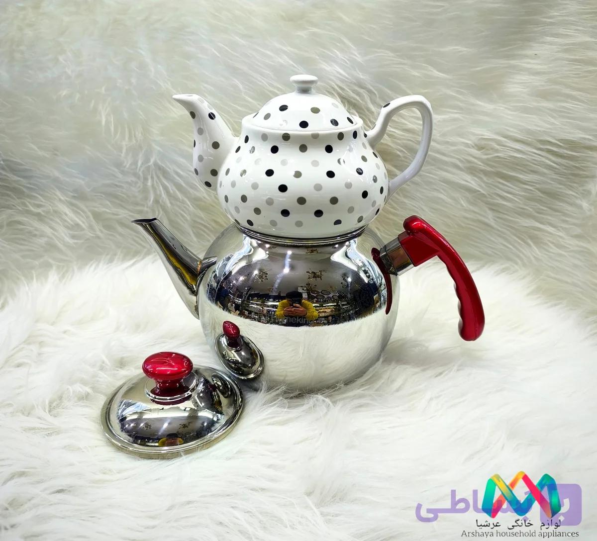 کتری قوری استیل دسته دار home king — تصویر 1