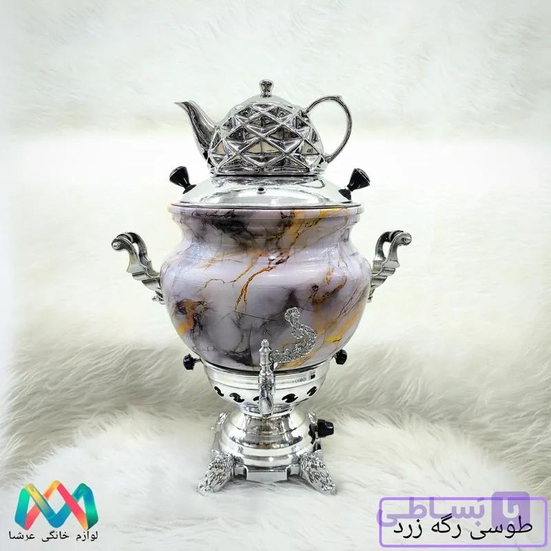 سماور گازی 10لیتری طرح ماربل ضمانت دار — تصویر 1