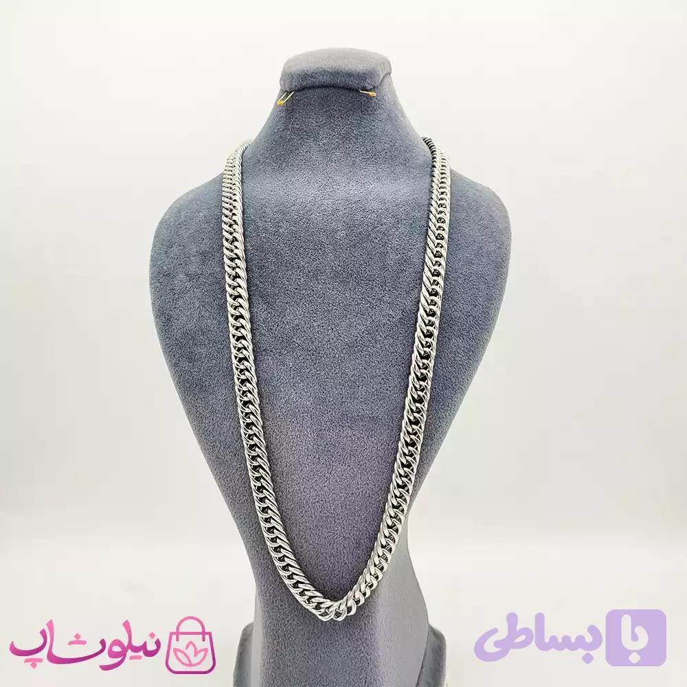 گردنبند مردانه کارتیه استیل نقره ای کد 499 — تصویر 1