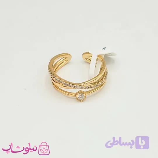 انگشتر زنانه ژوپینگ نگیندار چند ردیفه کد 1091