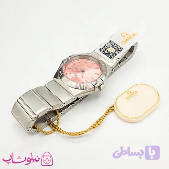 ساعت مچی امگا کانسلیشن زنانه مدل نقره ای صورتی کد 2600 — تصویر 1