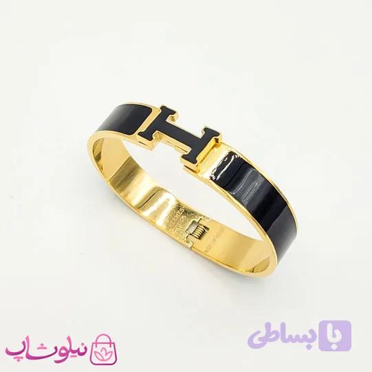 دستبند زنانه هرمس رنگ مشکی کد 420 — تصویر 1