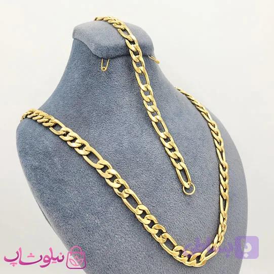 نیم ست مردانه استیل طرح فیگارو طلایی — تصویر 1
