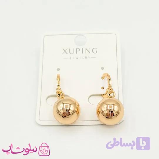 گوشواره آویز دخترانه ژوپینگ مدل توپی آینه ای کد 798