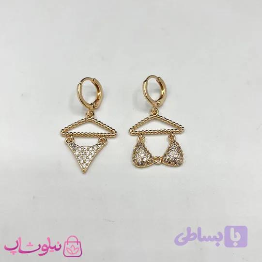 گوشواره زنانه ysx طرح فانتزی (مدل لباس زیر زنانه) نگیندار کد 2491