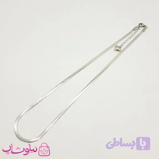 زنجیر زنانه استیل مدل ماری رنگ نقره ای 4 میل کد 139 — تصویر 1