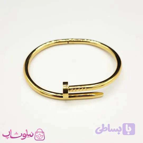 دستبند النگویی زنانه مدل میخی کارتیه طلایی کد 259