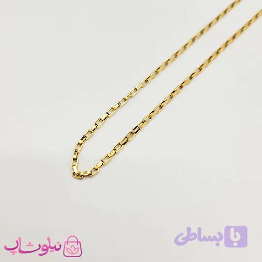 زنجیر مردانه باکس (آجری) استیل طلایی 60 سانت 2 میل کد 1291