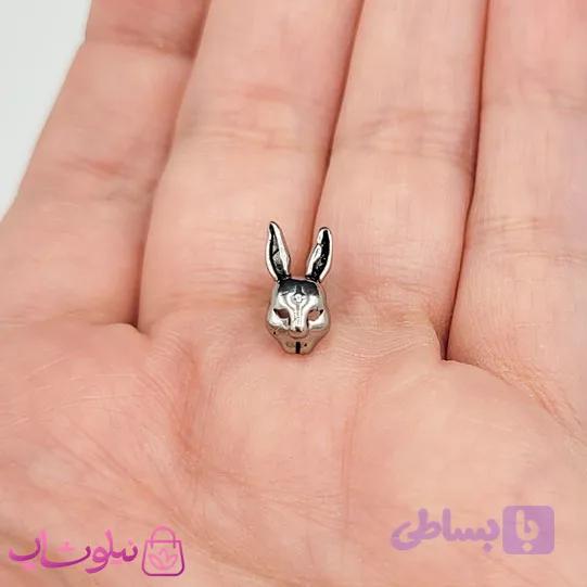 پیرسینگ گوش استیل مدل کانگورو نقره ای رنگ کد 100 — تصویر 1
