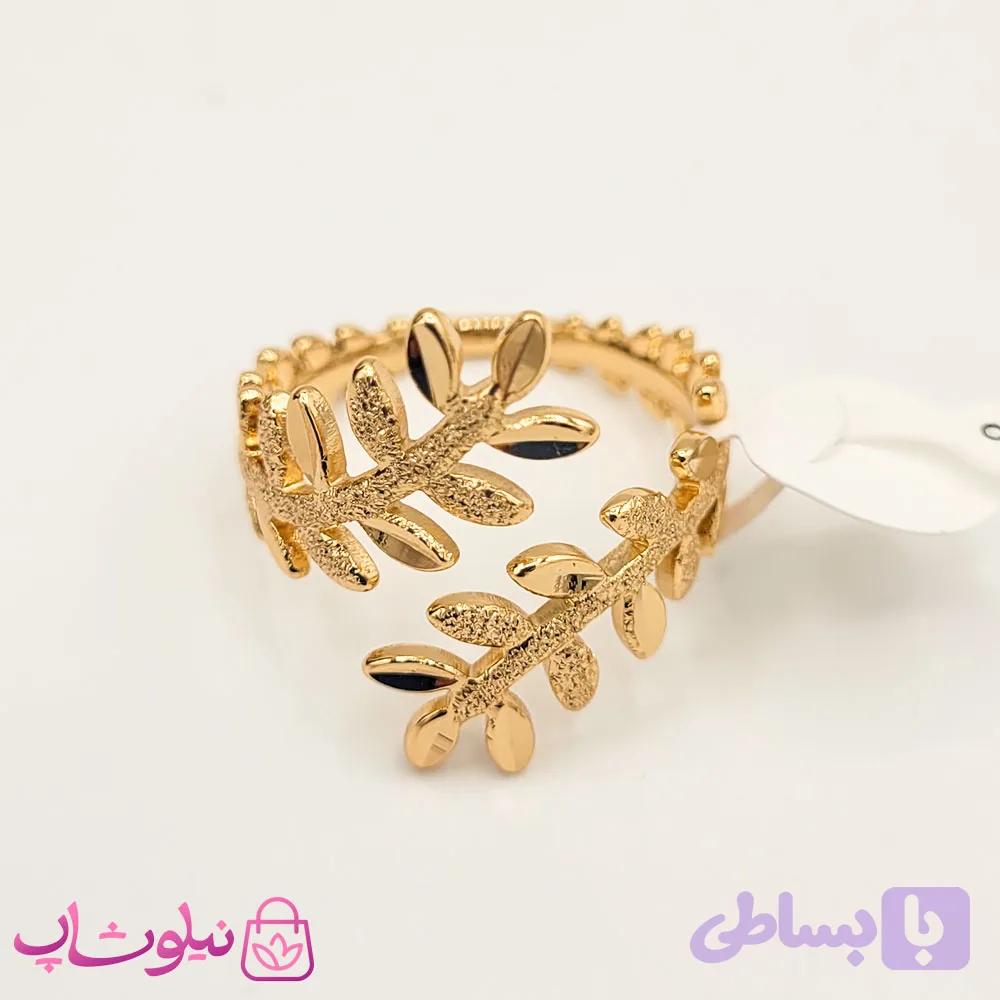 انگشتر زنانه بلند ژوپینگ طرح شاخه برگ کد 94 — تصویر 1